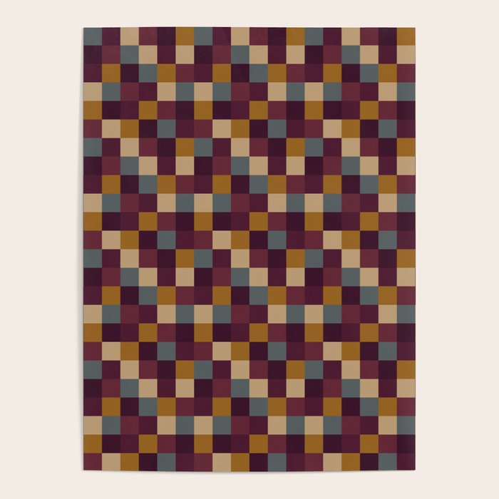 Bold Autumn Checks Pattern - Small XIII Poster Gallery Image 4