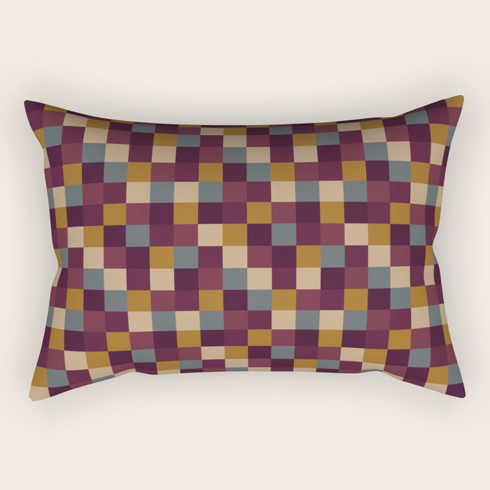 Bold Autumn Checks Pattern - Small XIII Rectangular Pillow Gallery Image 2
