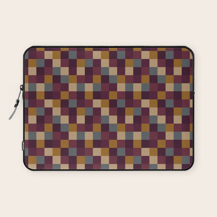 Bold Autumn Checks Pattern - Small XIII Laptop Sleeve Gallery Image 1