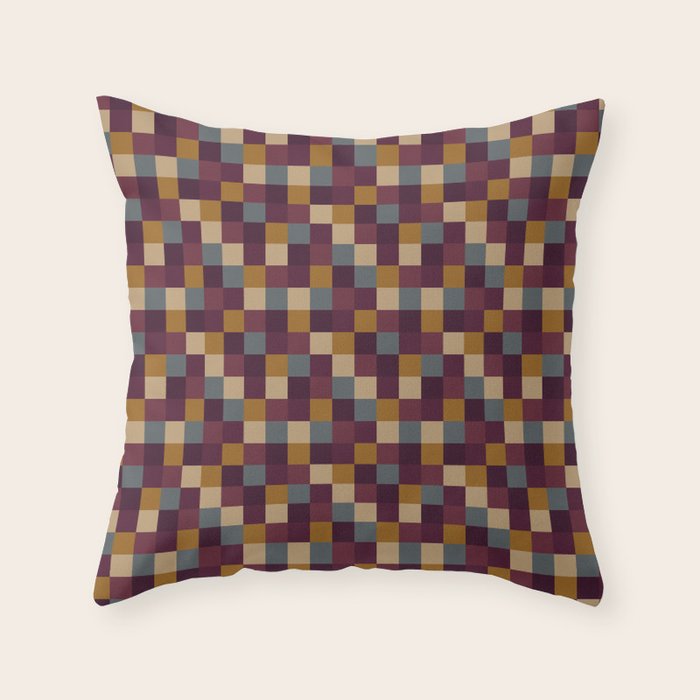Bold Autumn Checks Pattern - Small XIII Throw Pillow Gallery Image 6