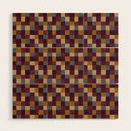 Bold Autumn Checks Pattern - Small XIII Wood Wall Art Gallery Image 1
