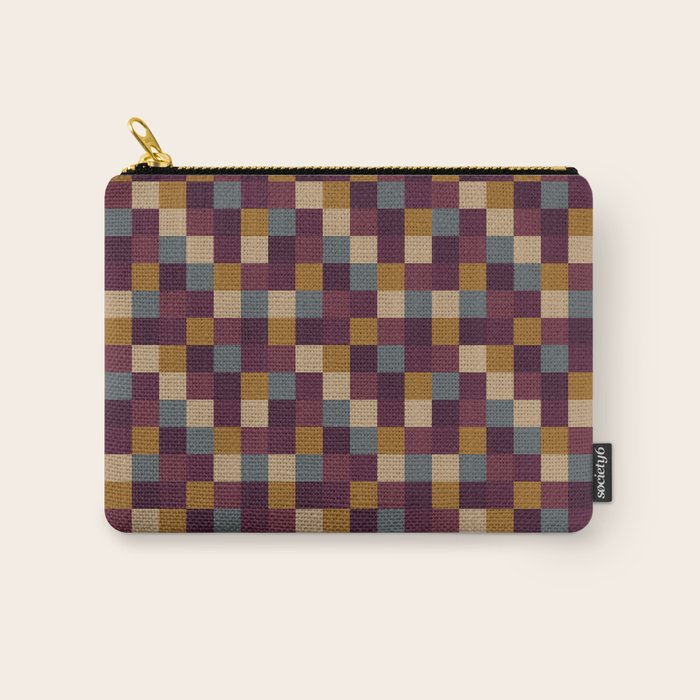 Bold Autumn Checks Pattern - Small XIII Carry All Pouch Gallery Image 1