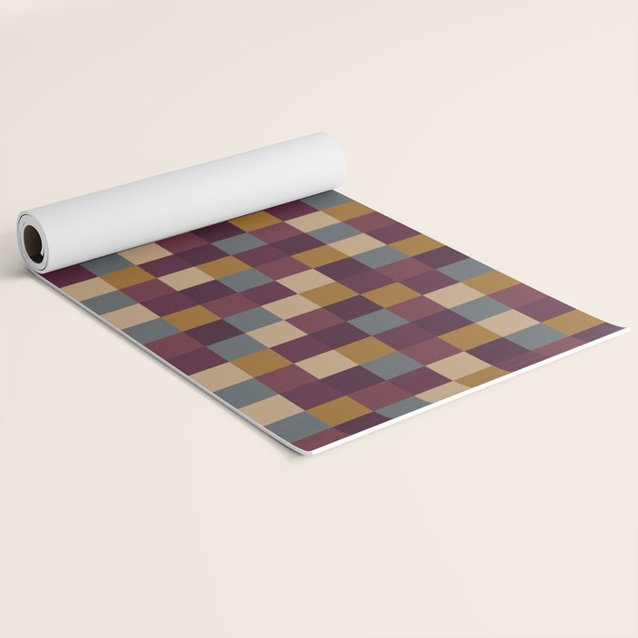 Bold Autumn Checks Pattern - Small XIII Yoga Mat Gallery Image 2