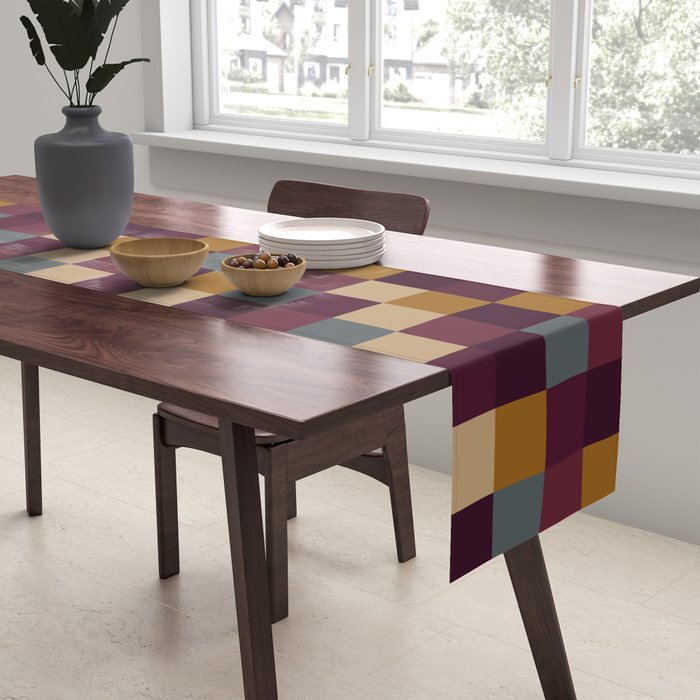 Bold Autumn Checks Pattern - Small XIII Table Runner Gallery Image 2