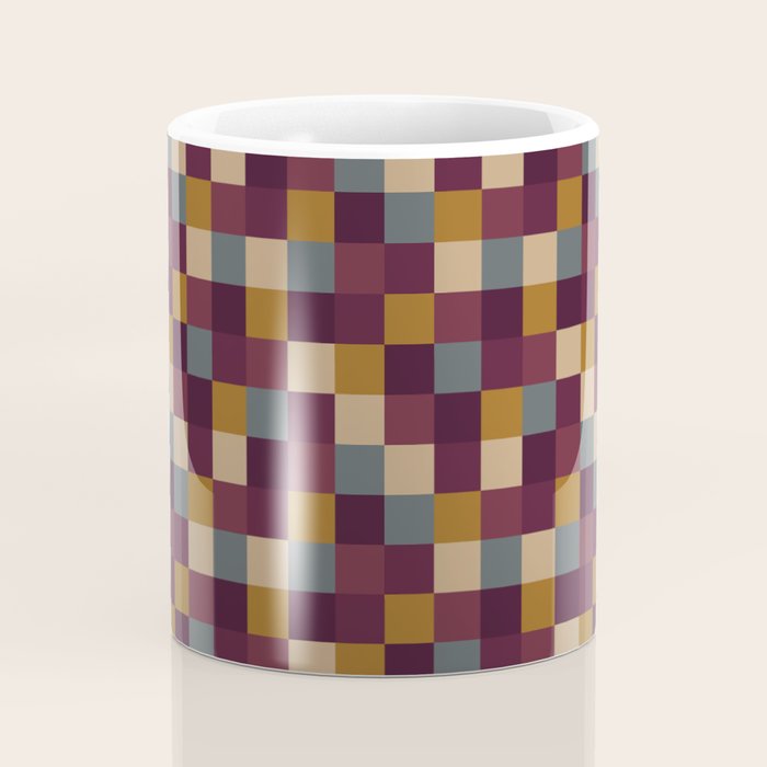 Bold Autumn Checks Pattern - Small XIII Coffee Mug Gallery Image 4