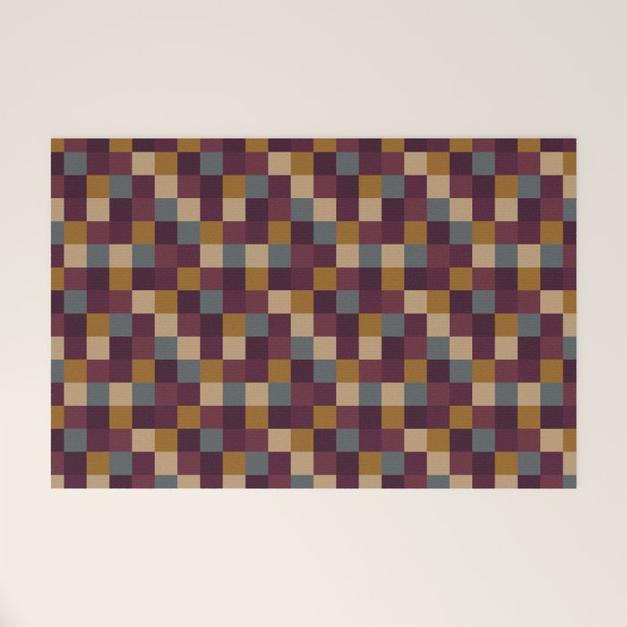 Bold Autumn Checks Pattern - Small XIII Welcome Mat Gallery Image 1