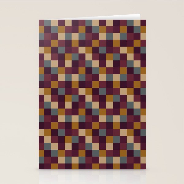 Bold Autumn Checks Pattern - Small XIII Stationery Card Gallery Image 1