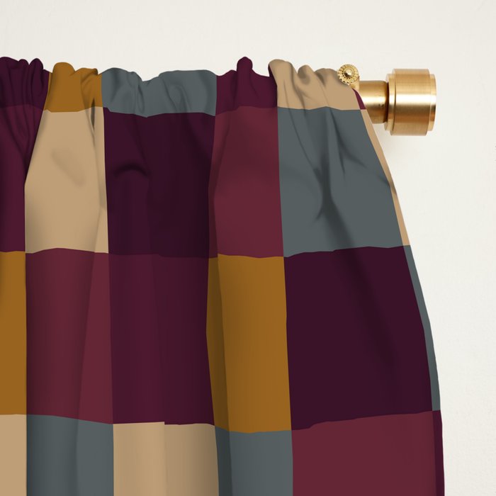 Bold Autumn Checks Pattern - Small XIII Window Curtain Gallery Image 2