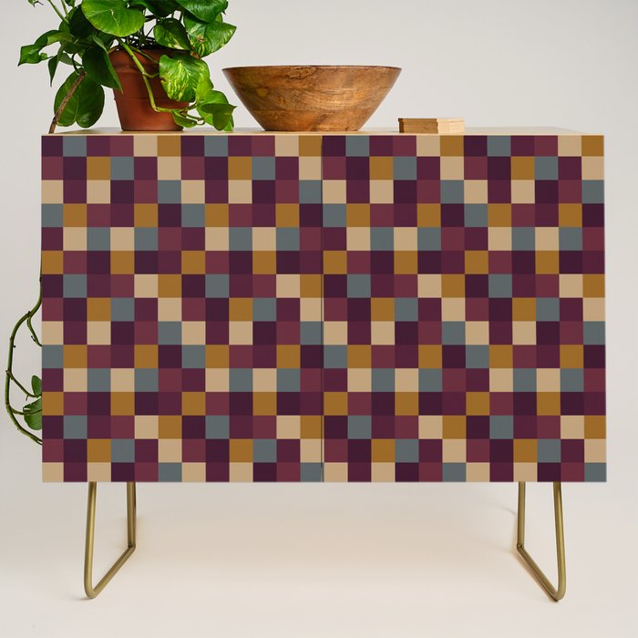 Bold Autumn Checks Pattern - Small XIII Credenza Gallery Image 1