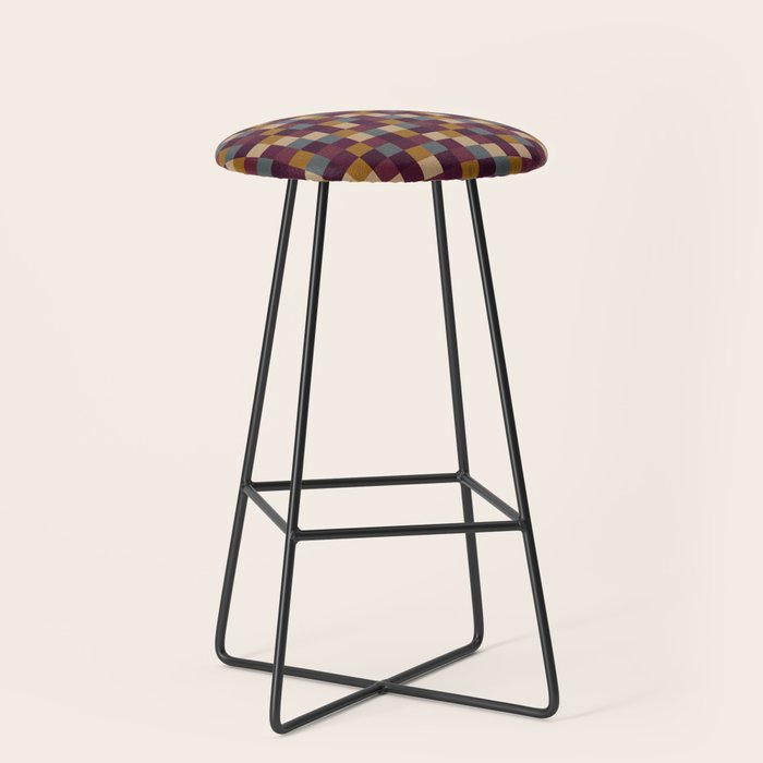 Bold Autumn Checks Pattern - Small XIII Stool Gallery Image 1