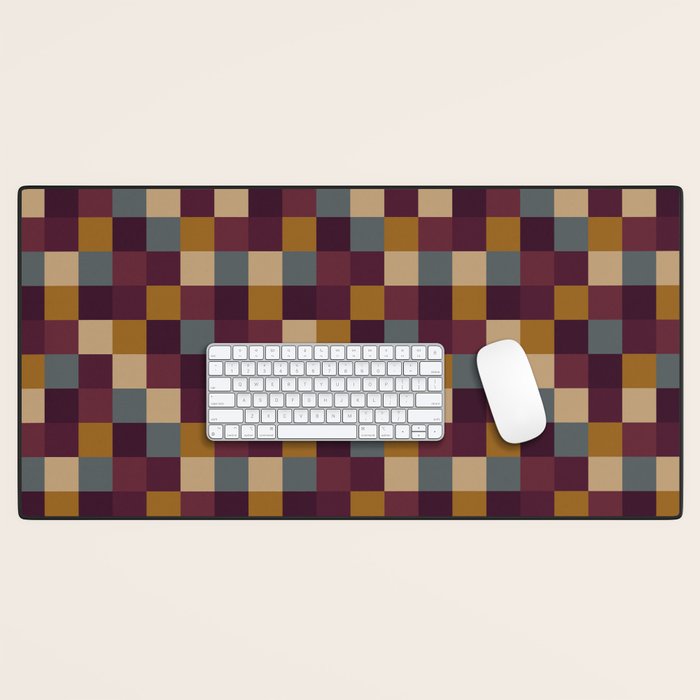 Bold Autumn Checks Pattern - Small XIII Desk Mat Gallery Image 1