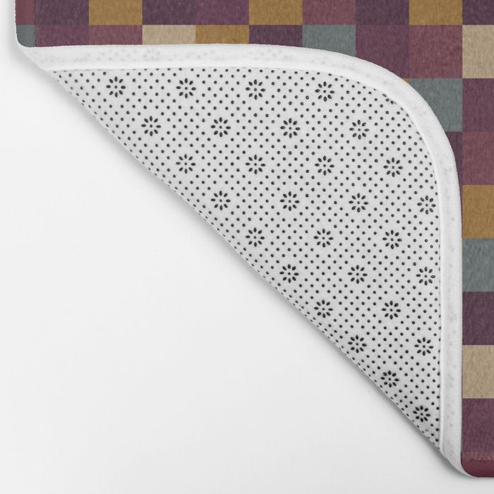 Bold Autumn Checks Pattern - Small XIII Bath Mat Gallery Image 2