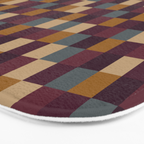 Bold Autumn Checks Pattern - Small XIII Bath Mat Gallery Image 3