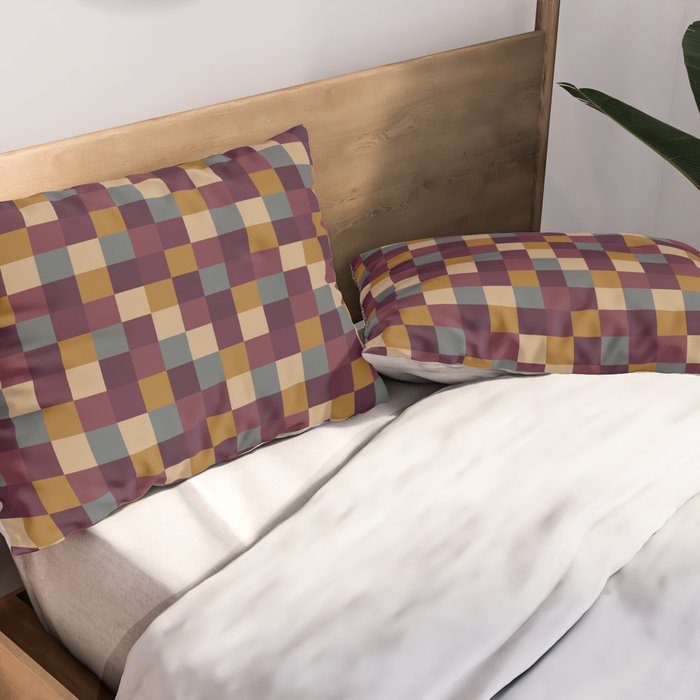 Bold Autumn Checks Pattern - Small XIII Pillow Sham Gallery Image 2