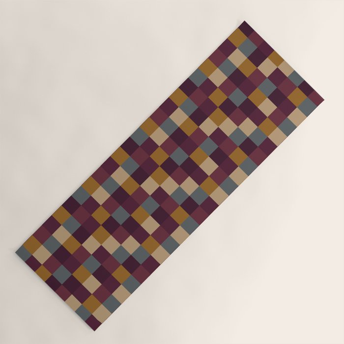 Bold Autumn Checks Pattern - Small XIII Yoga Mat Gallery Image 1