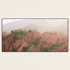 Red Atlas mountains of Ourika Morocco | Marrakech travel photography | Golden hour Desk Mat Gallery Image 3