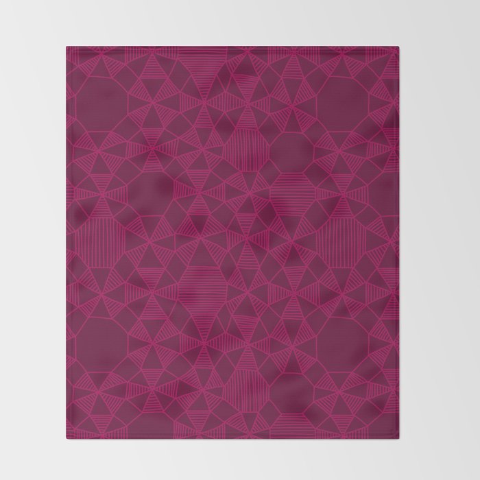 Abstract Minimalism in Raspberry Throw Blanket Gallery Image 2