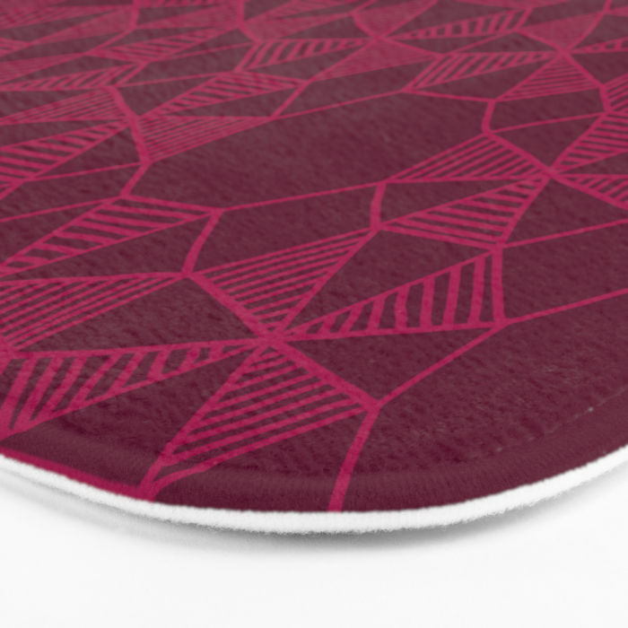 Abstract Minimalism in Raspberry Bath Mat Gallery Image 3