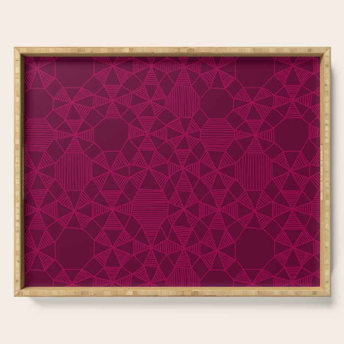 Abstract Minimalism in Raspberry Serving Tray Gallery Image 1