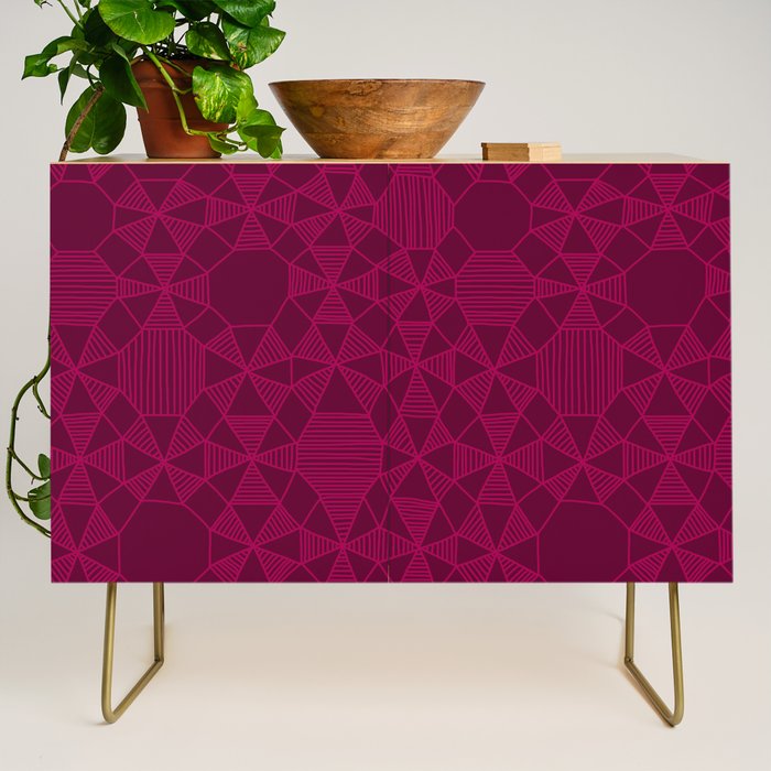 Abstract Minimalism in Raspberry Credenza Gallery Image 1