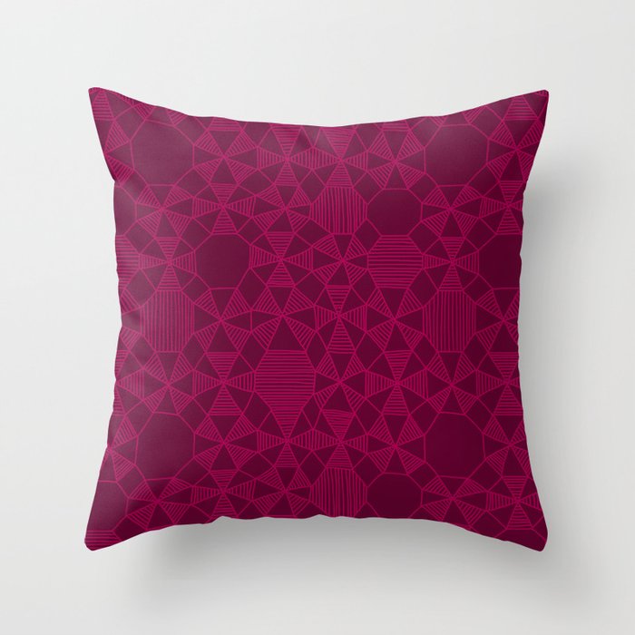 Abstract Minimalism in Raspberry Throw Pillow Gallery Image 6