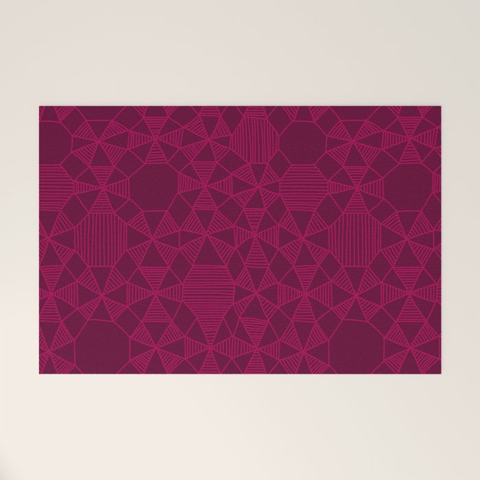 Abstract Minimalism in Raspberry Welcome Mat Gallery Image 1