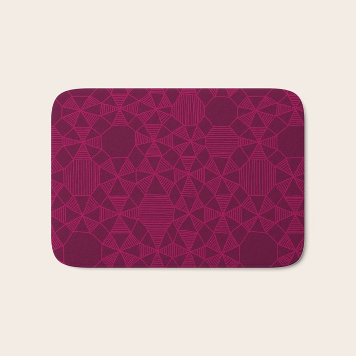 Abstract Minimalism in Raspberry Bath Mat Gallery Image 1