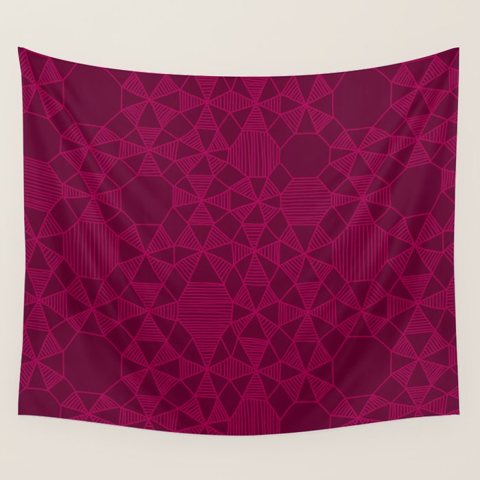 Abstract Minimalism in Raspberry Wall Tapestry Gallery Image 1