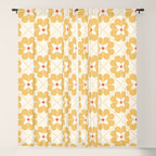 Retro Floral Pattern in Yellow Window Curtain Gallery Image 5