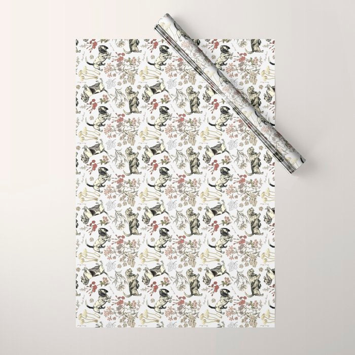 BASSET HOUNDS and MAGICAL MUSCHROOMS  Wrapping Paper Gallery Image 1
