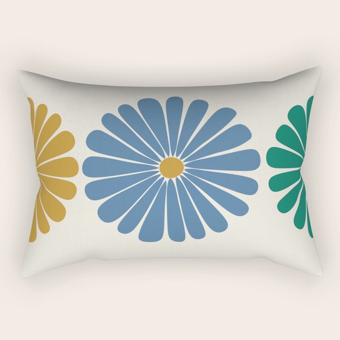 Retro Summer Daisies X Rectangular Pillow Gallery Image 2