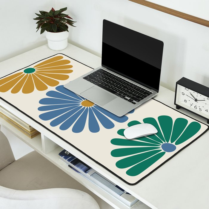 Retro Summer Daisies X Desk Mat Gallery Image 2