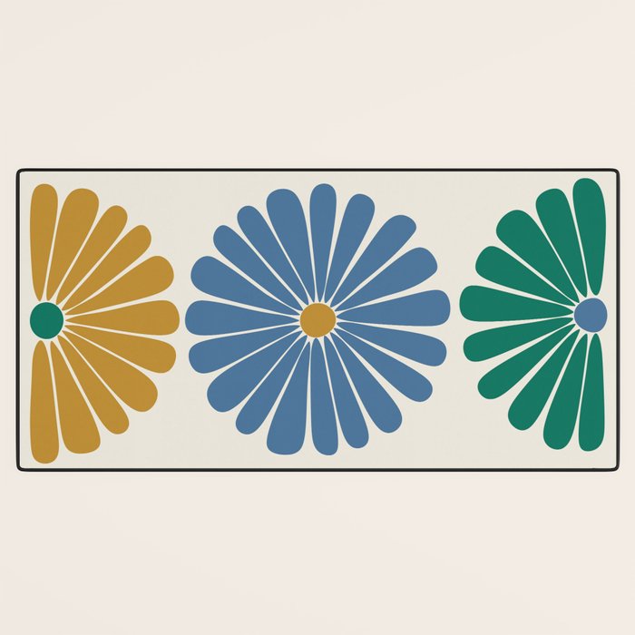 Retro Summer Daisies X Desk Mat Gallery Image 3