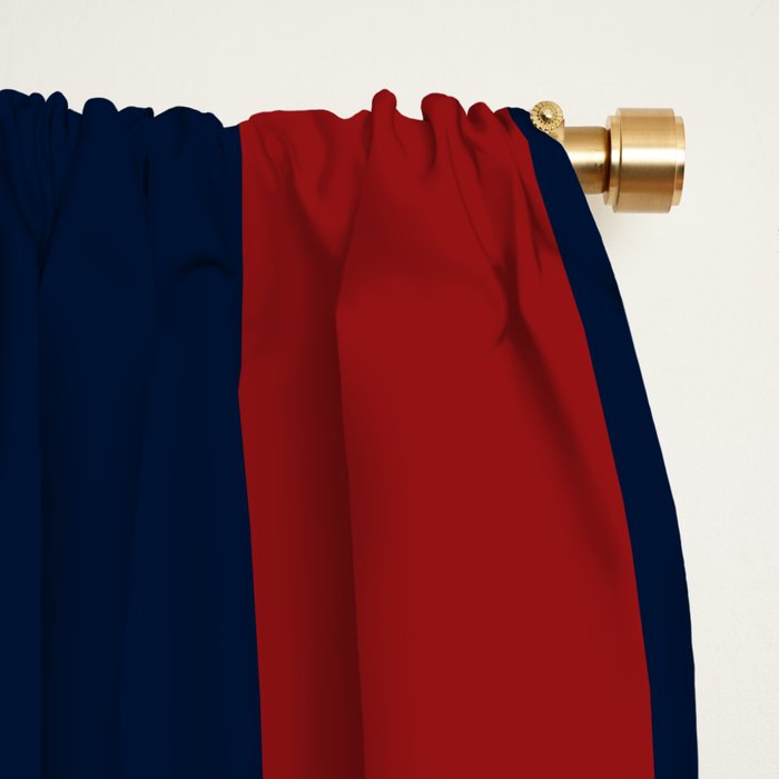 Navy Three Red Bars Window Curtain Gallery Image 2