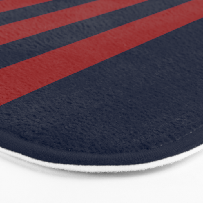 Navy Three Red Bars Bath Mat Gallery Image 3