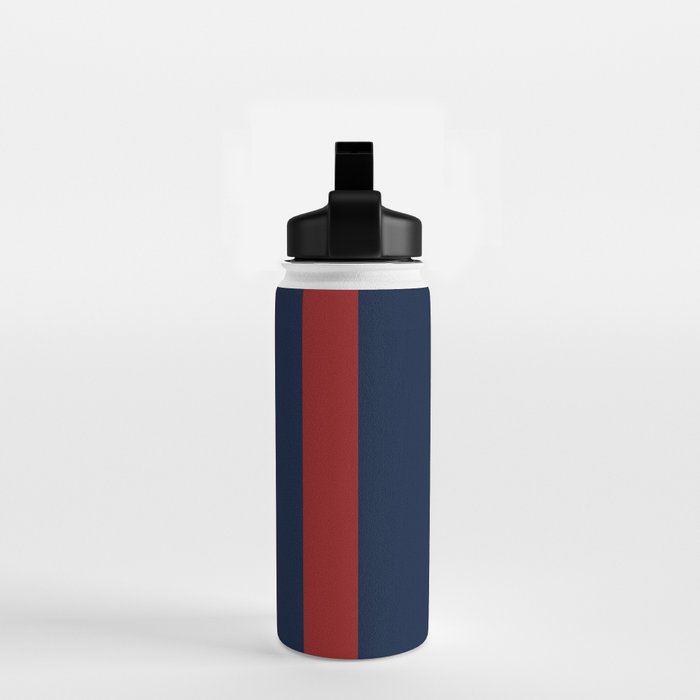 Navy Three Red Bars Water Bottle Gallery Image 2