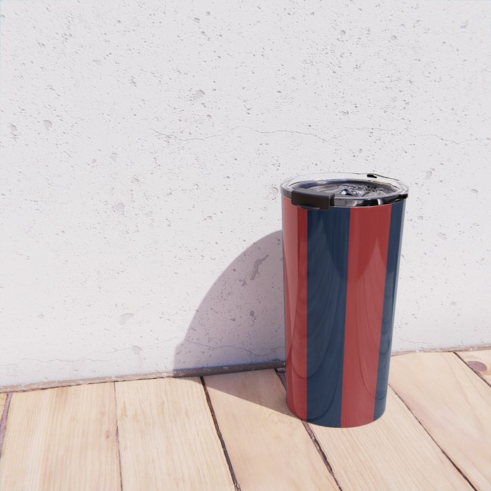 Navy Three Red Bars Travel Mug Gallery Image 4