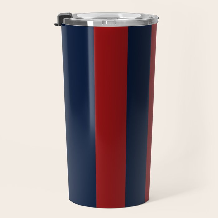 Navy Three Red Bars Travel Mug Gallery Image 3
