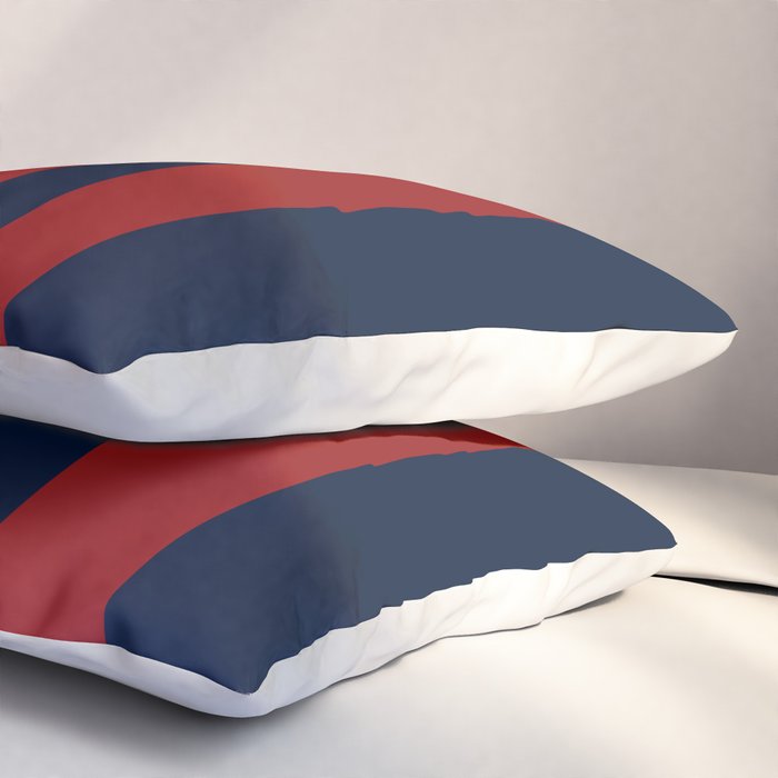 Navy Three Red Bars Pillow Sham Gallery Image 3