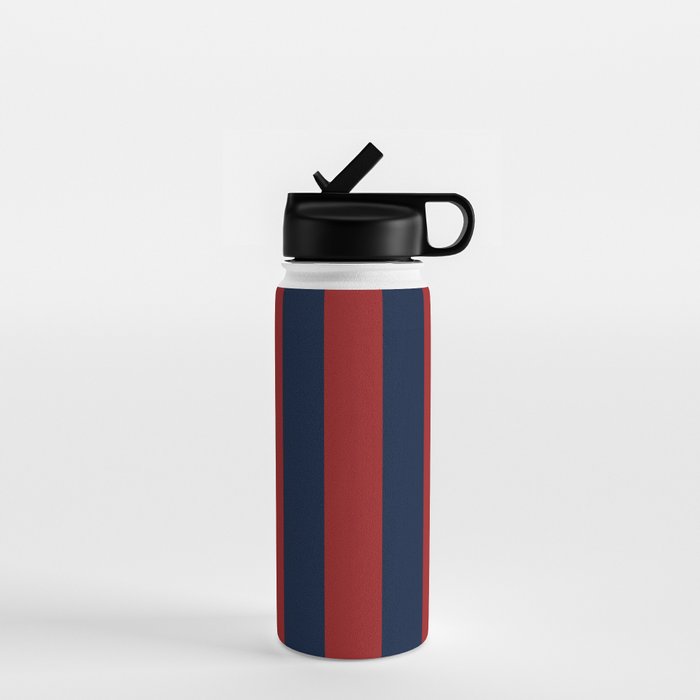 Navy Three Red Bars Water Bottle Gallery Image 1