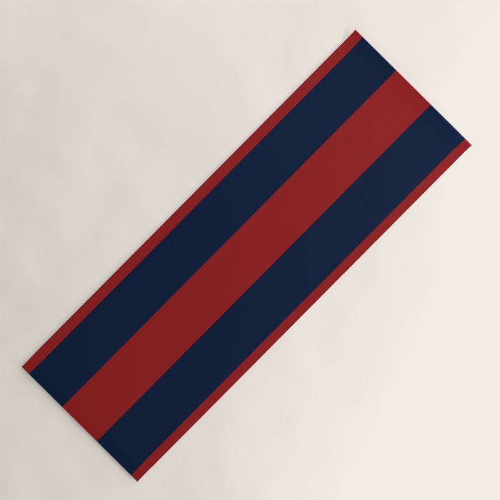 Navy Three Red Bars Yoga Mat Gallery Image 1