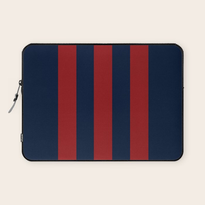 Navy Three Red Bars Laptop Sleeve Gallery Image 1