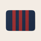 Navy Three Red Bars Bath Mat Gallery Image 1