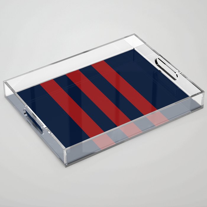 Navy Three Red Bars Acrylic Tray Gallery Image 1