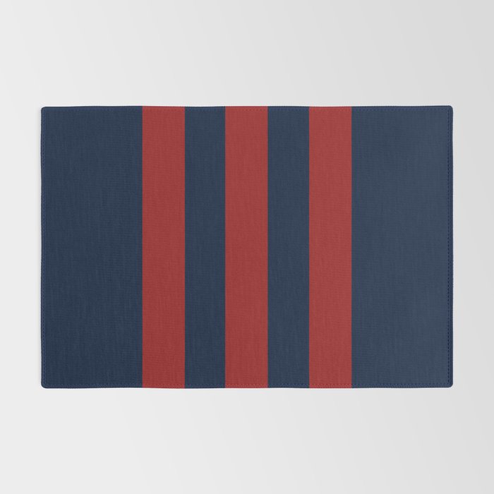 Navy Three Red Bars Rug Gallery Image 2