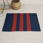 Navy Three Red Bars Rug Gallery Image 1