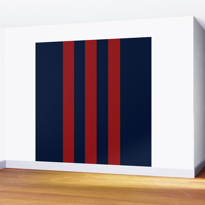 Navy Three Red Bars Wall Mural Gallery Image 2