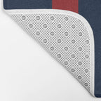 Navy Three Red Bars Bath Mat Gallery Image 2