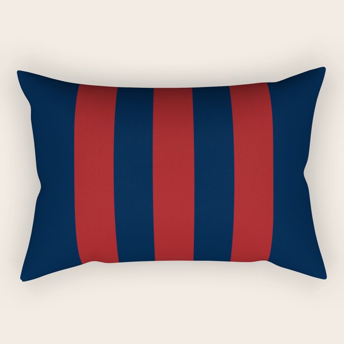 Navy Three Red Bars Rectangular Pillow Gallery Image 2