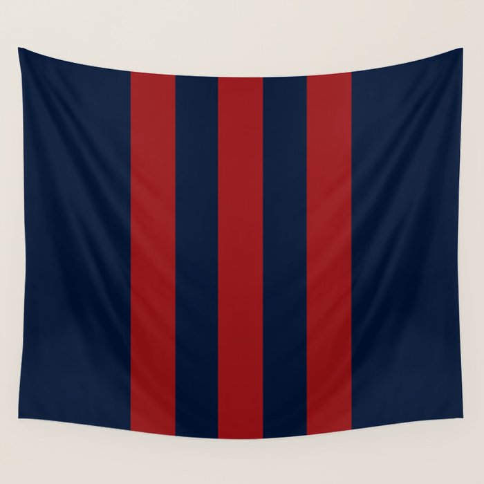 Navy Three Red Bars Wall Tapestry Gallery Image 4